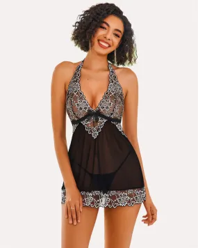 Lace Babydoll Mesh Chemise Nightwear