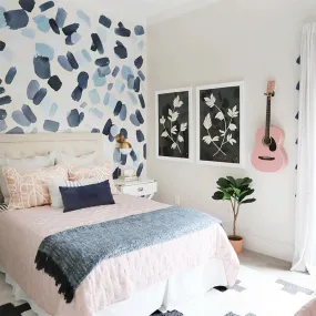 Large Indigo Brush Stroke Wall Decals