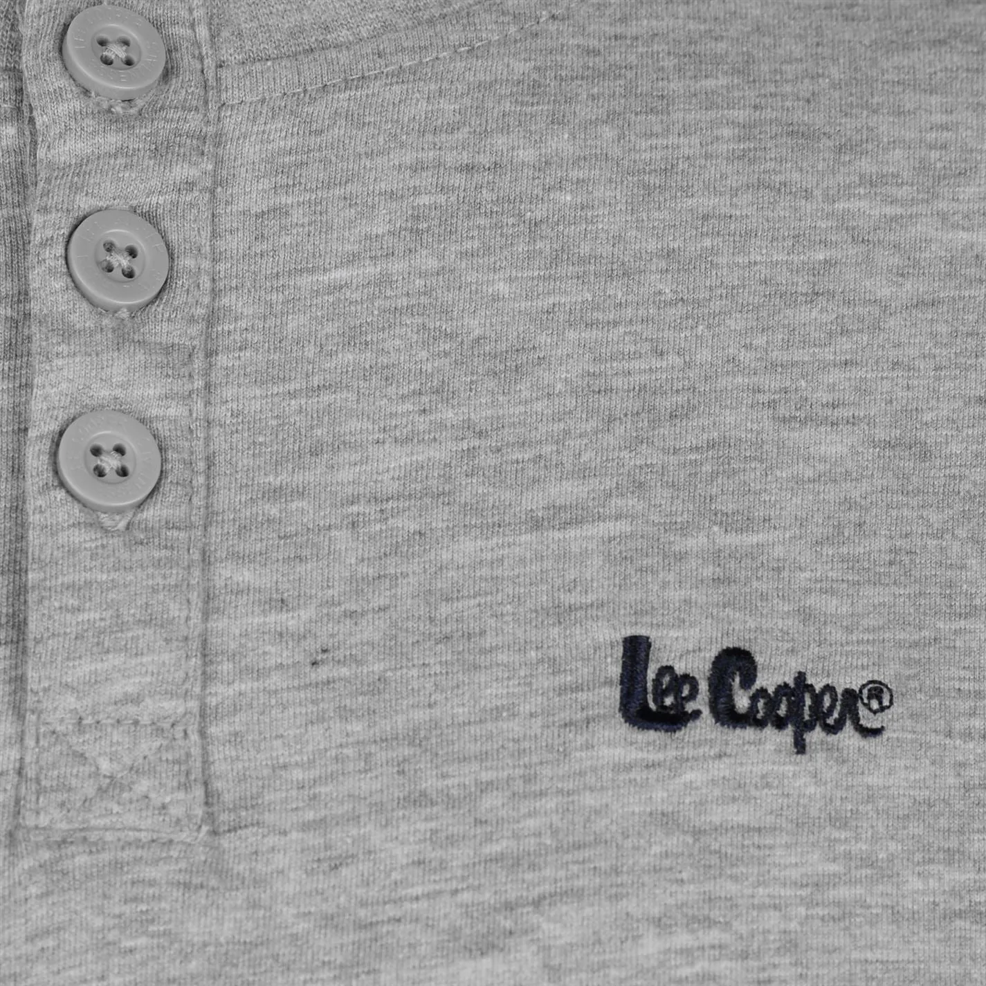 Lee Cooper Mens Essentials 3 Button T Shirt Crew Neck Tee Top Short Sleeve