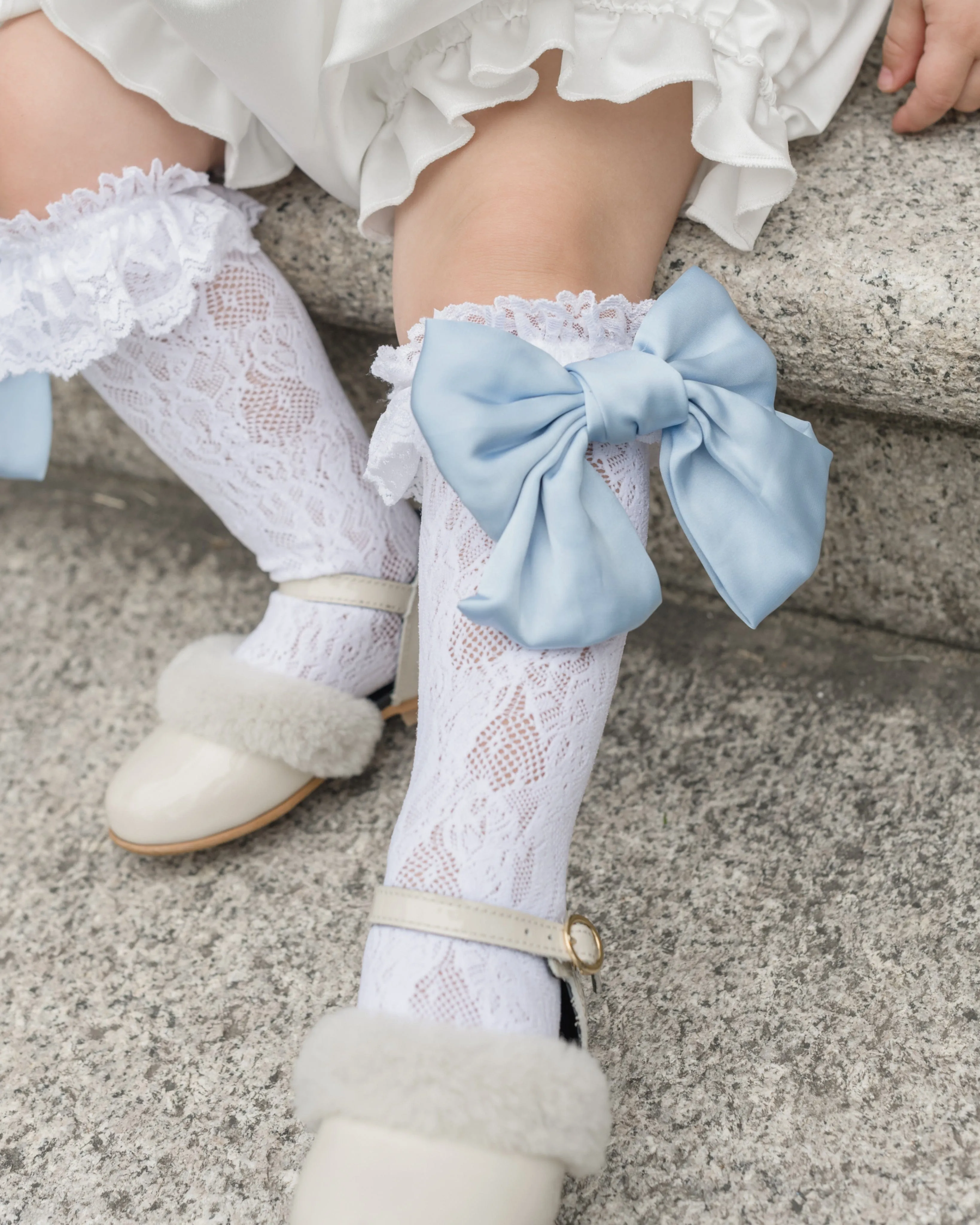 Lola Lace Socks with Satin Bows