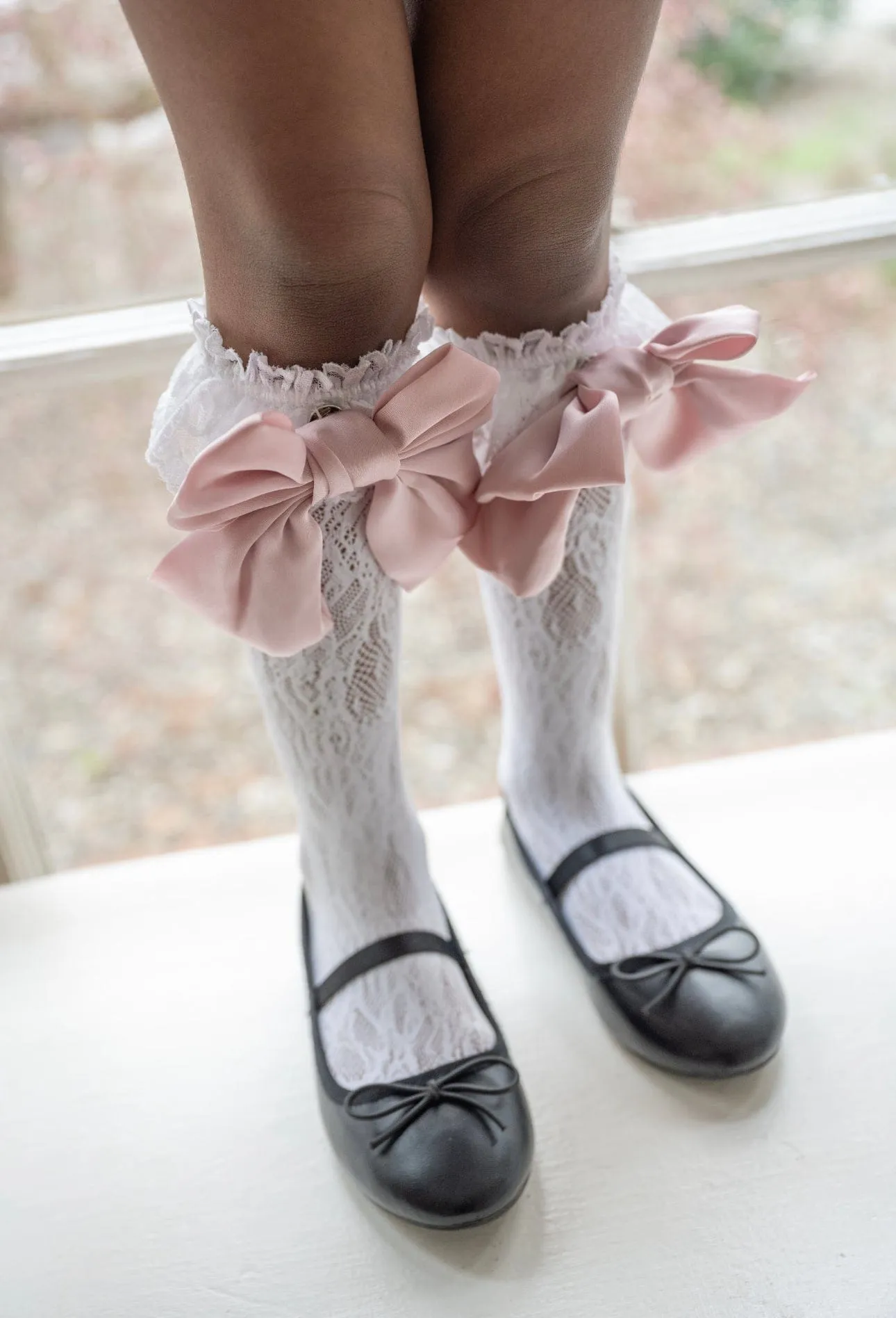 Lola Lace Socks with Satin Bows