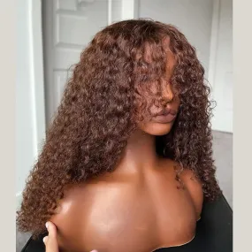 Long Natural Black Brown Kinky Curly 26inch Wig