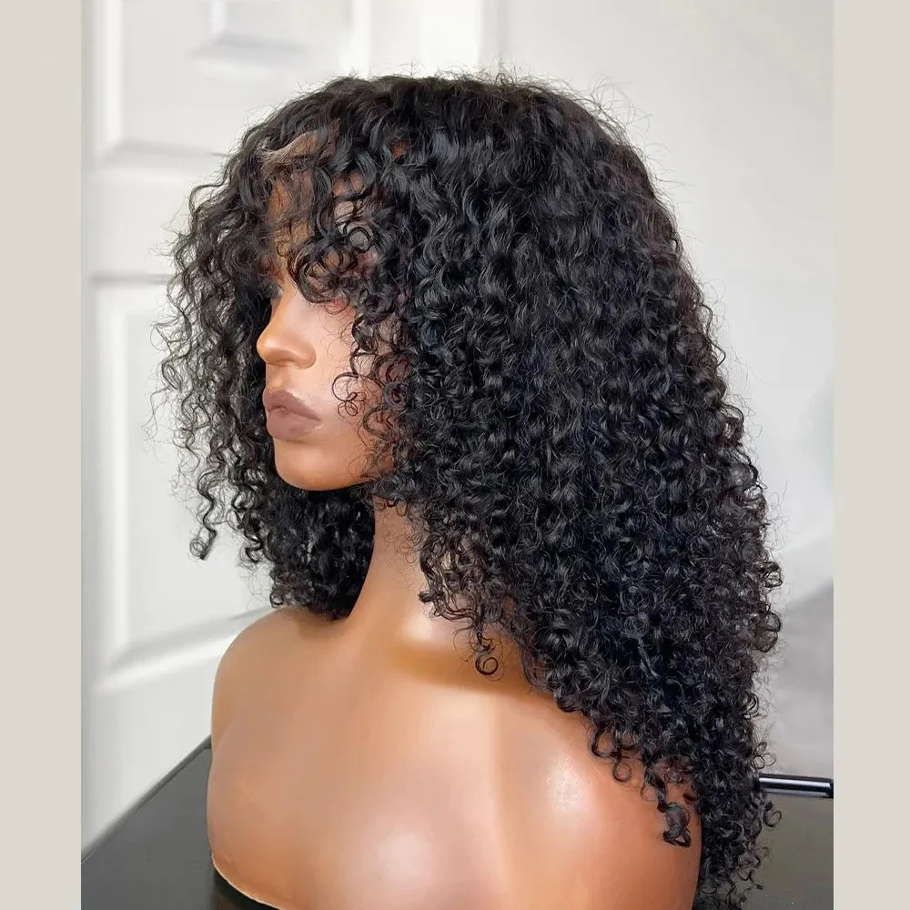 Long Natural Black Brown Kinky Curly 26inch Wig