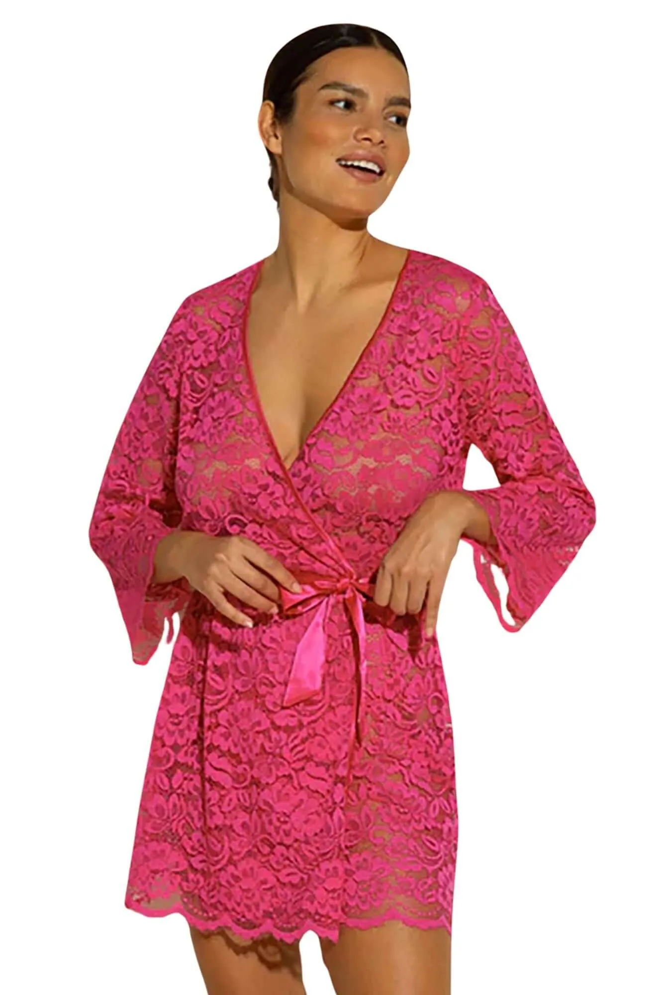 Magnolia Robe in Flori Pink