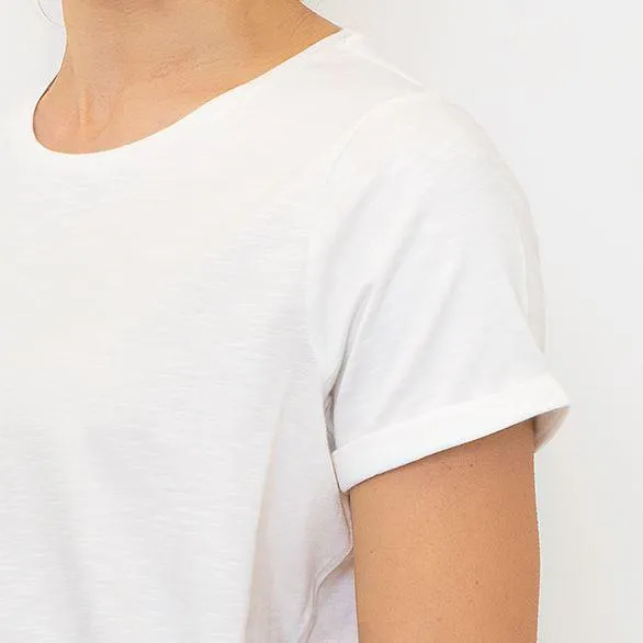 M&Co White Short Sleeve Crew Neck Cotton Jersey Essential Tops