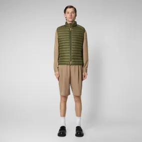 Man's quilted gilet Adam in dusty olive