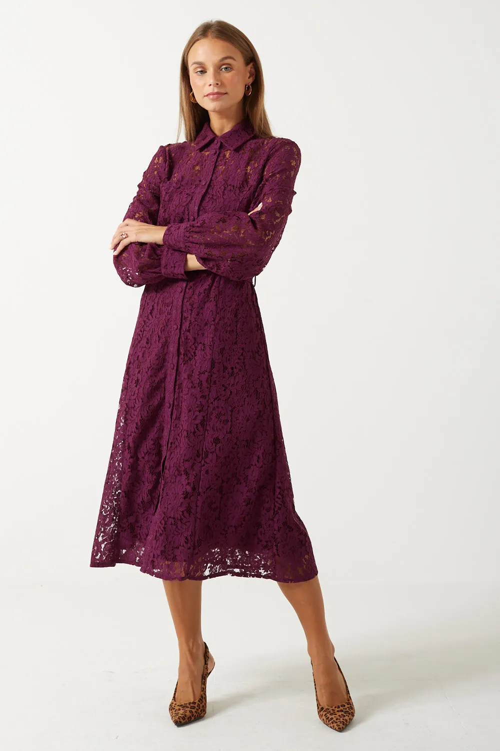 Marc Angelo Lace Shirt Dress