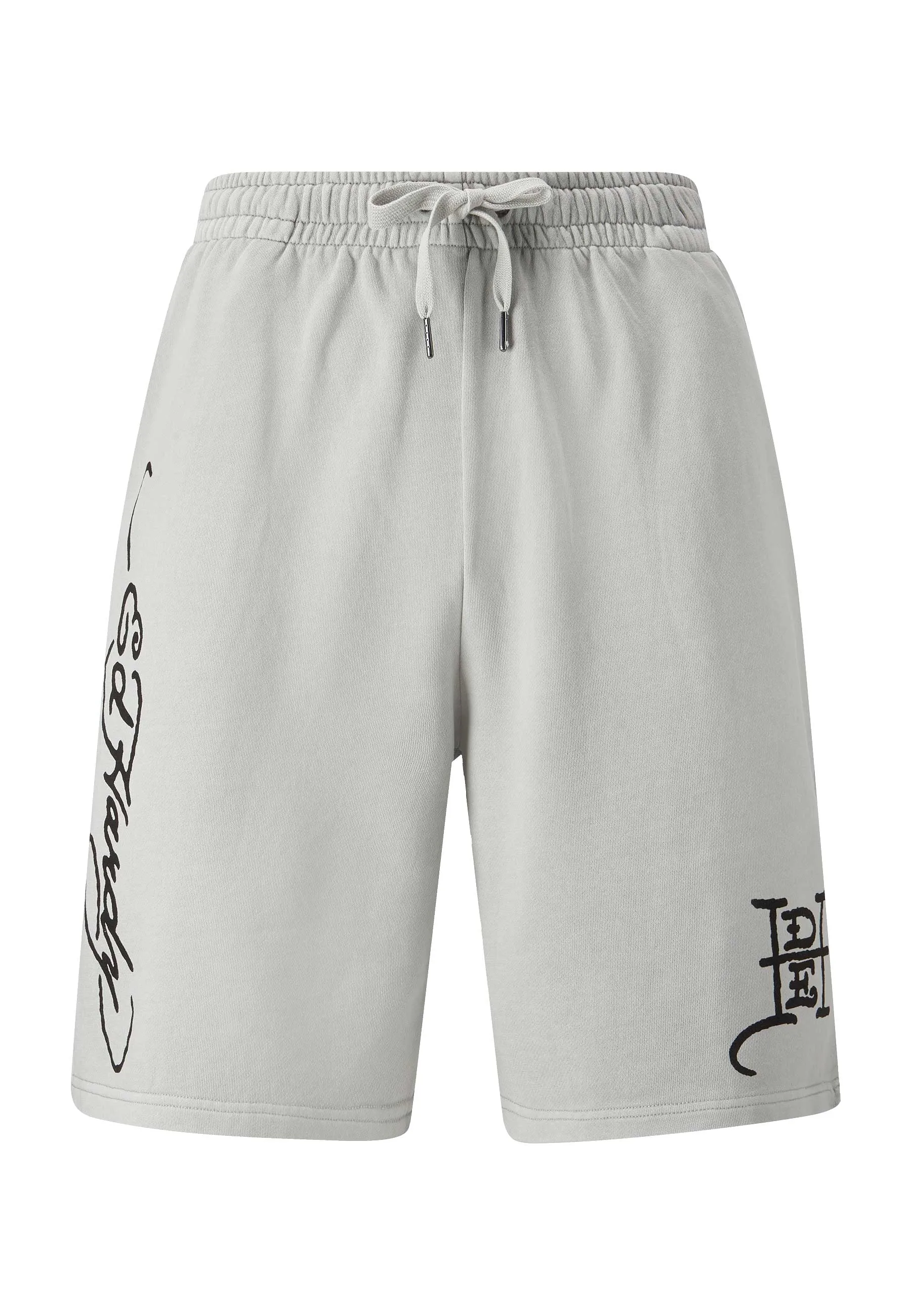 Mens Fireball Dragon Sweat Shorts - Washed Grey