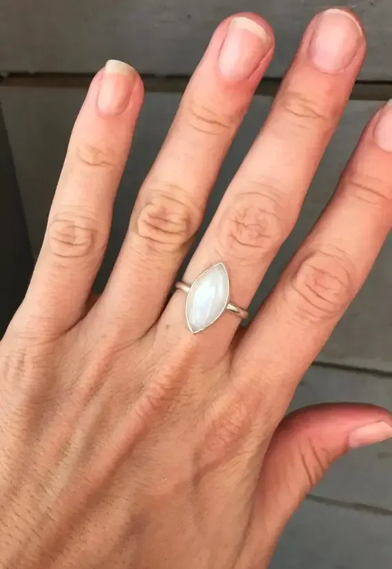 moonstone marquis ring