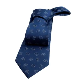 Oyster Bay Paisley Silk Tie, Navy / Silver