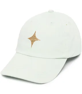 Pastel Green Baseball Cap With Glitter Star