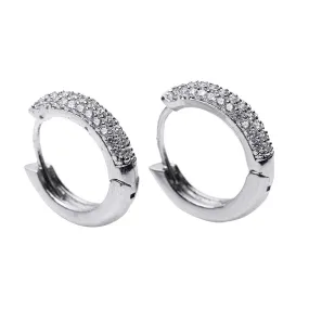 Pave Hoop Earrings