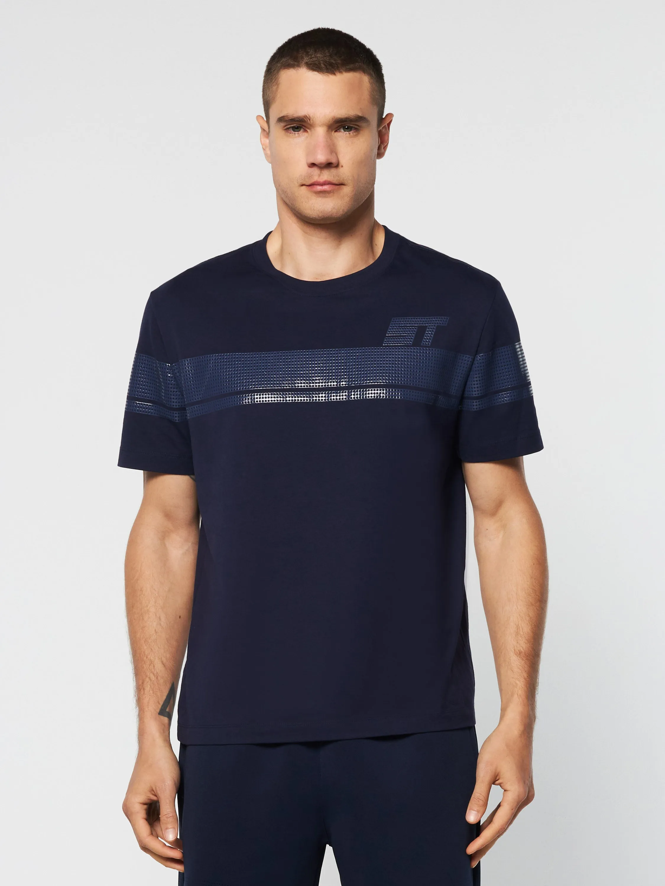 Perforata T-Shirt- Maritime Blue