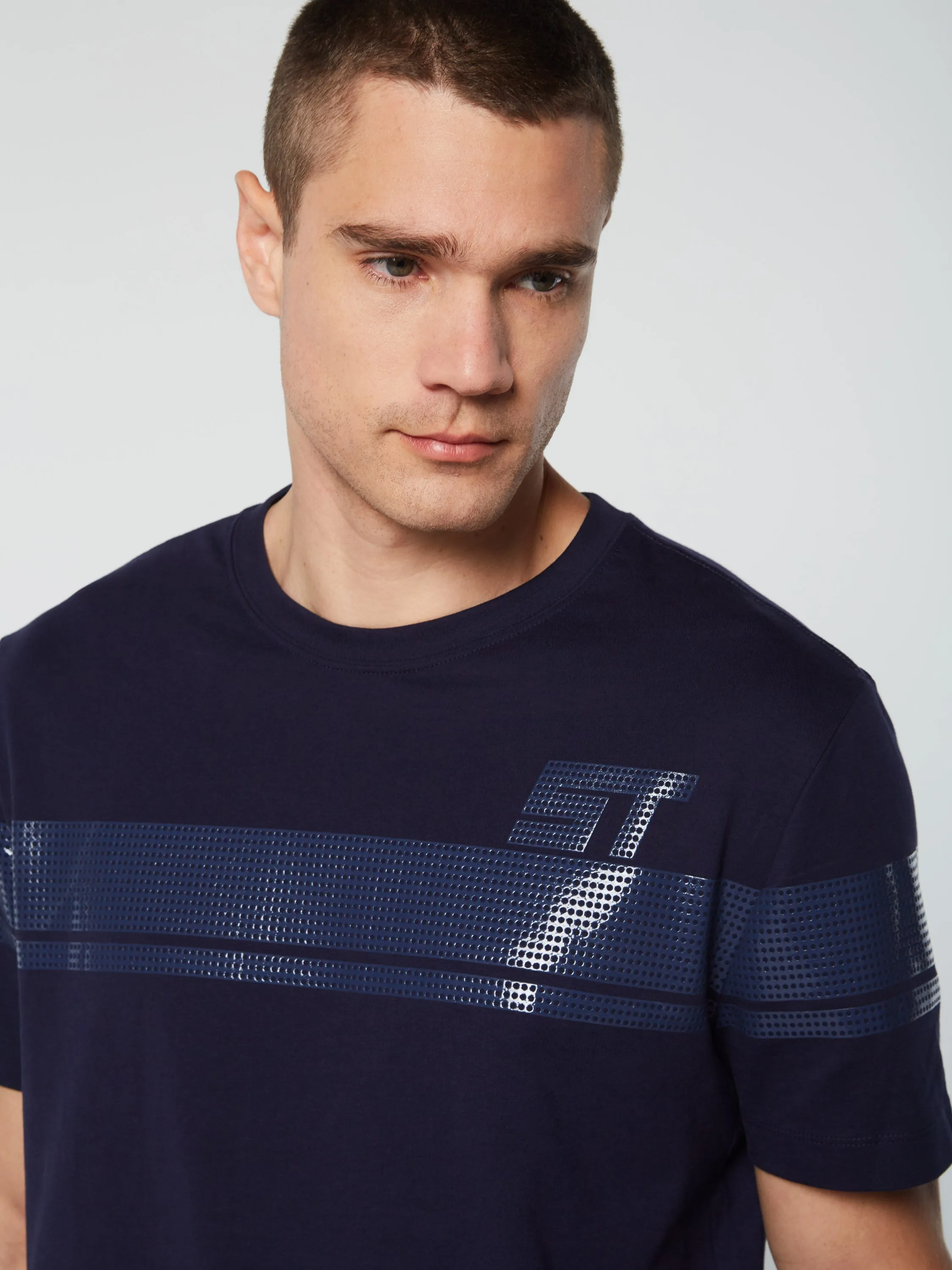 Perforata T-Shirt- Maritime Blue