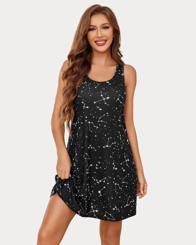 Printed Chemise Racerback Sleep Dress