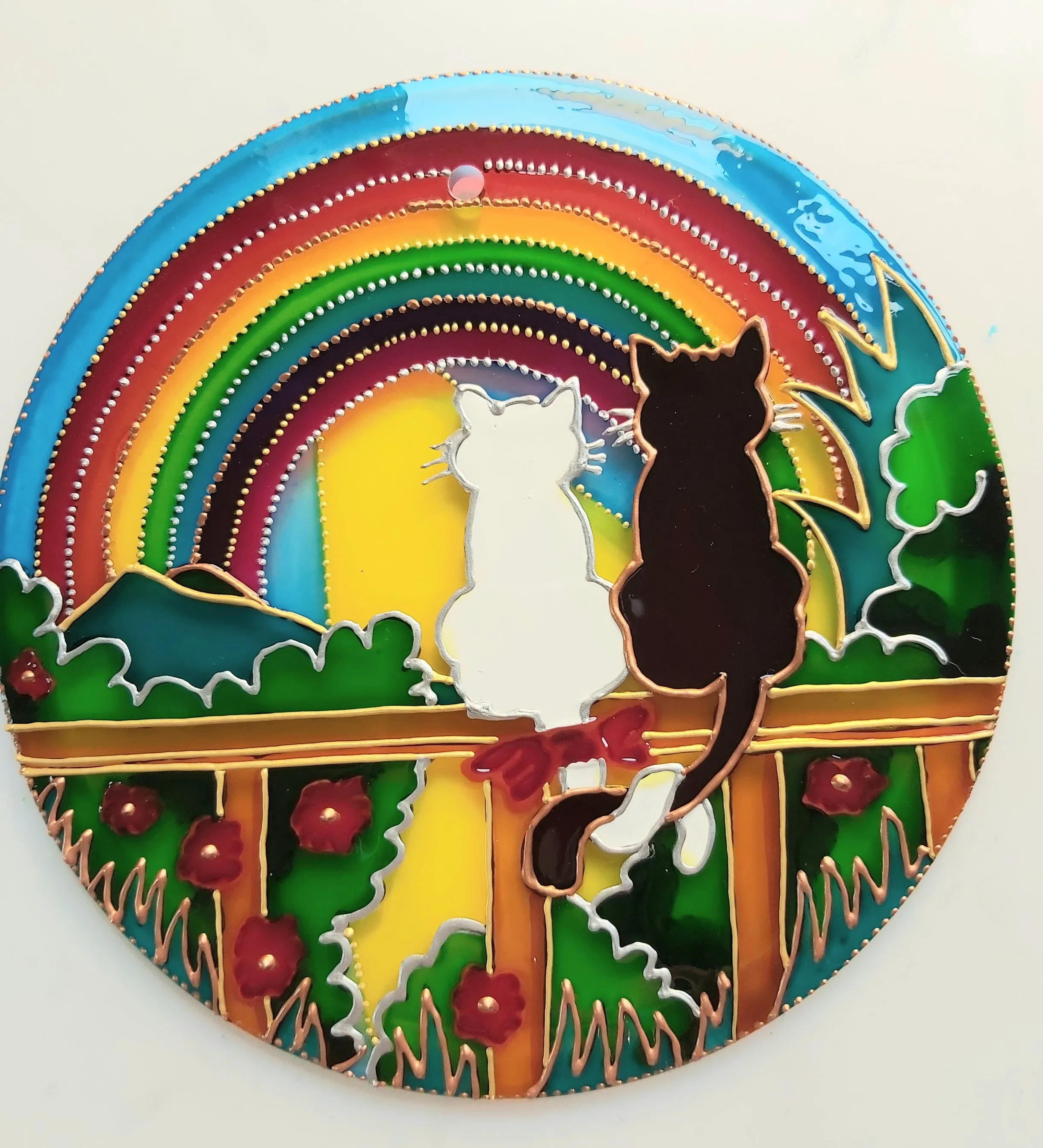 Rainbow Cats Hanging Suncatcher