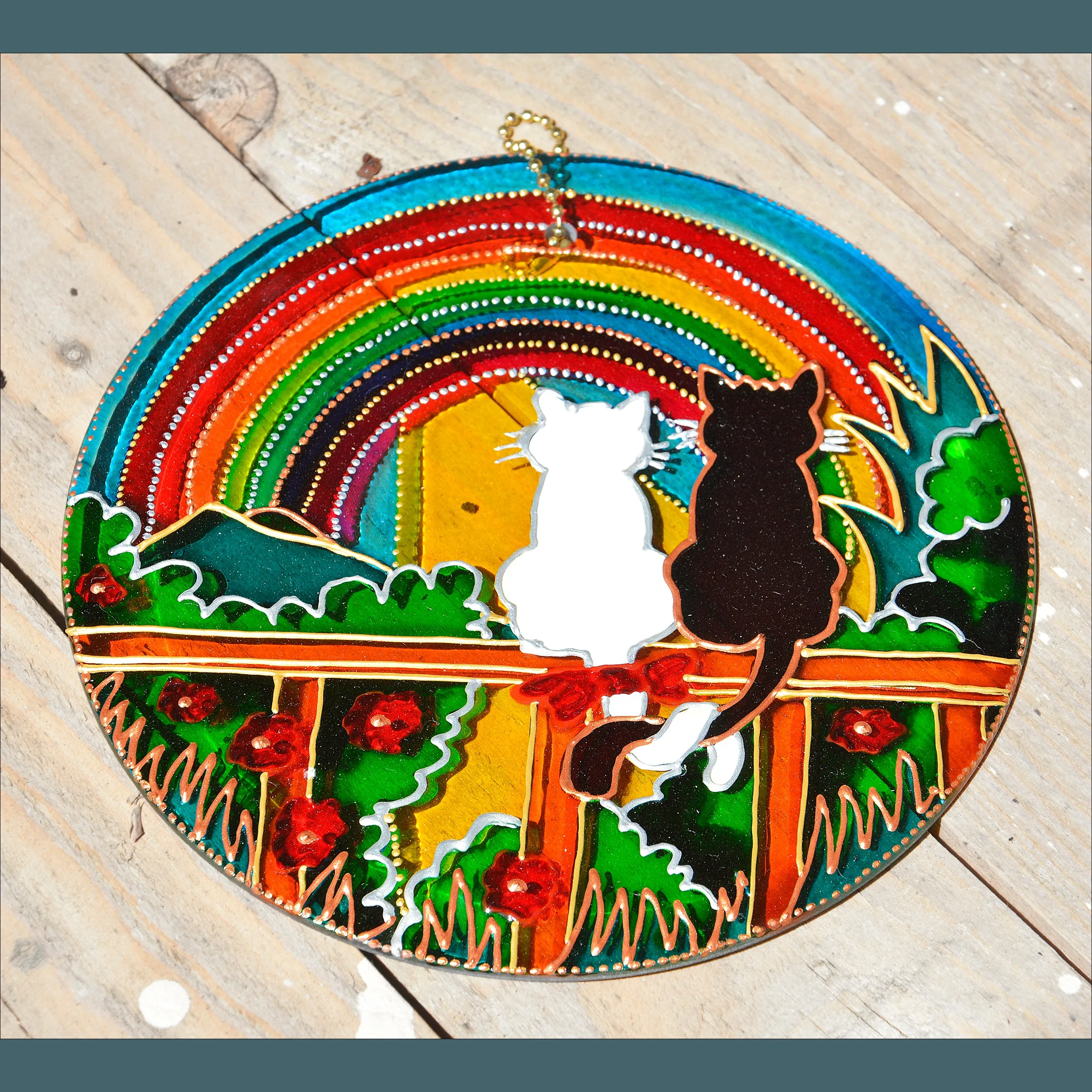 Rainbow Cats Hanging Suncatcher