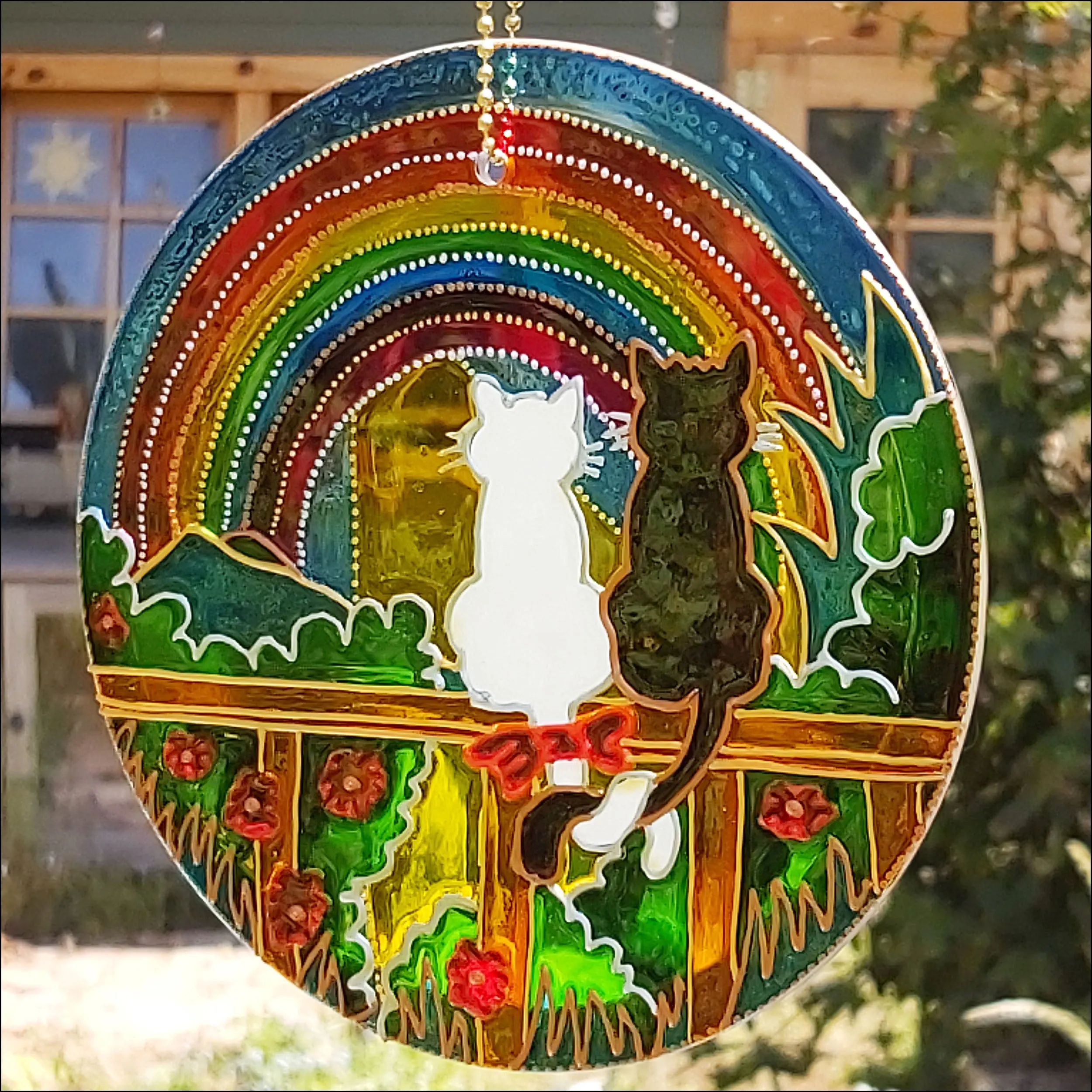 Rainbow Cats Hanging Suncatcher