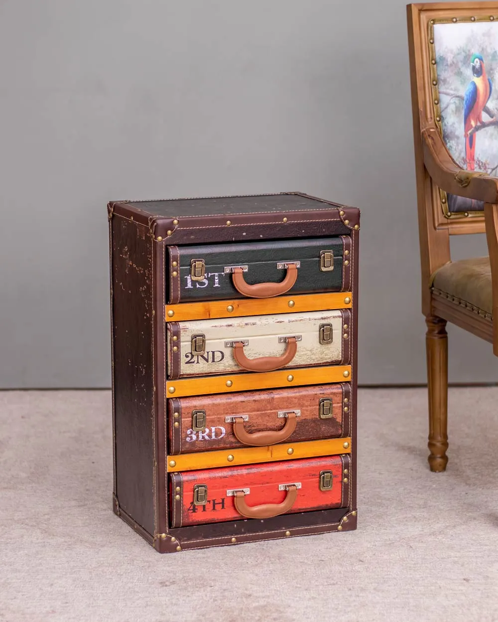 'Retro Nostalgia' 4-Drawer Side Table