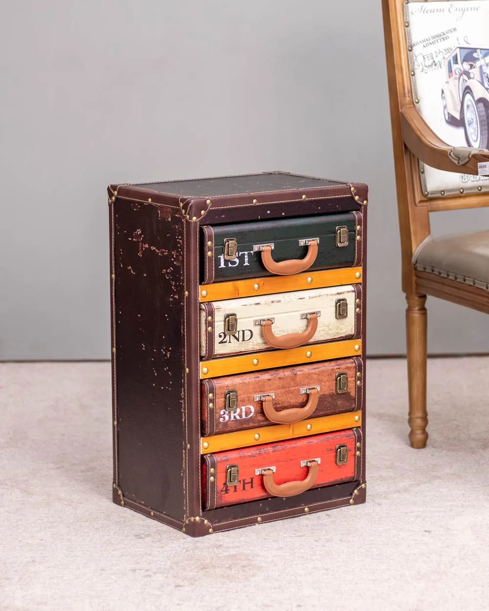 'Retro Nostalgia' 4-Drawer Side Table