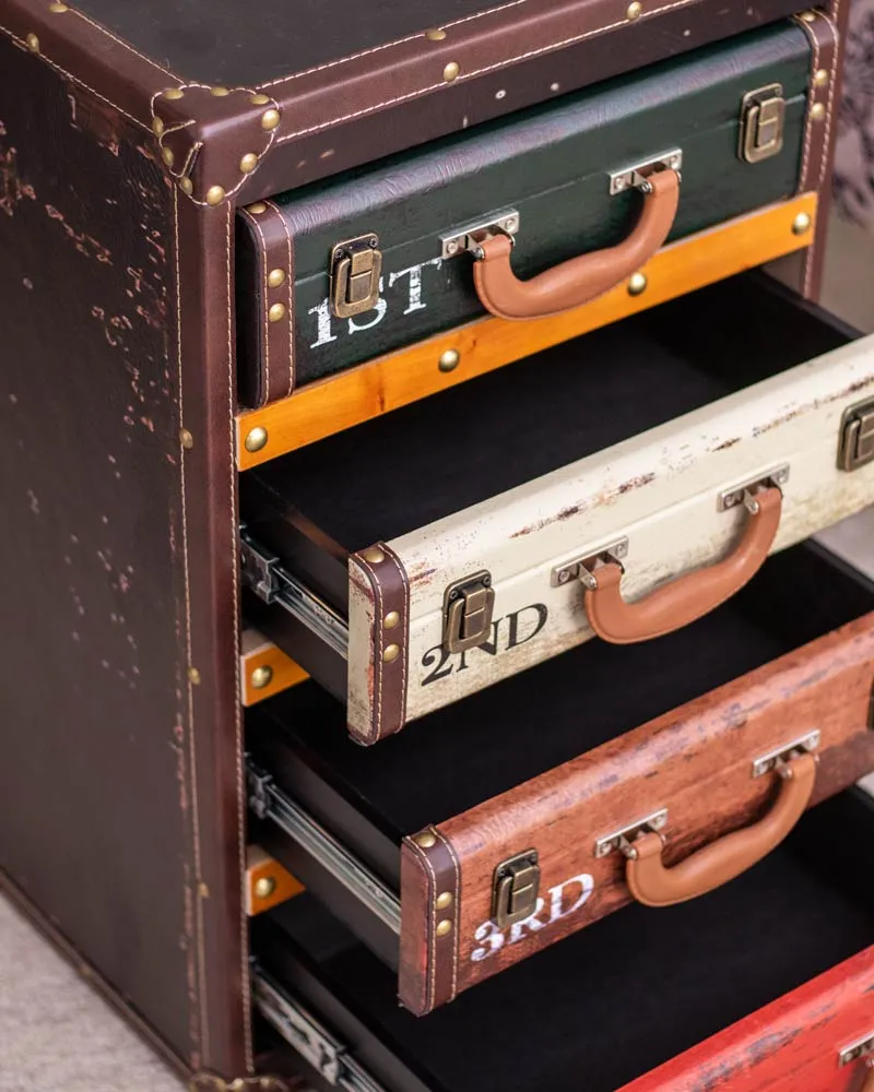 'Retro Nostalgia' 4-Drawer Side Table