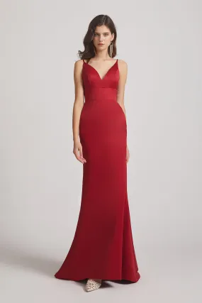 Sexy Spaghetti Straps V-Neck Fit and Flare Formal Gown (AF0015)