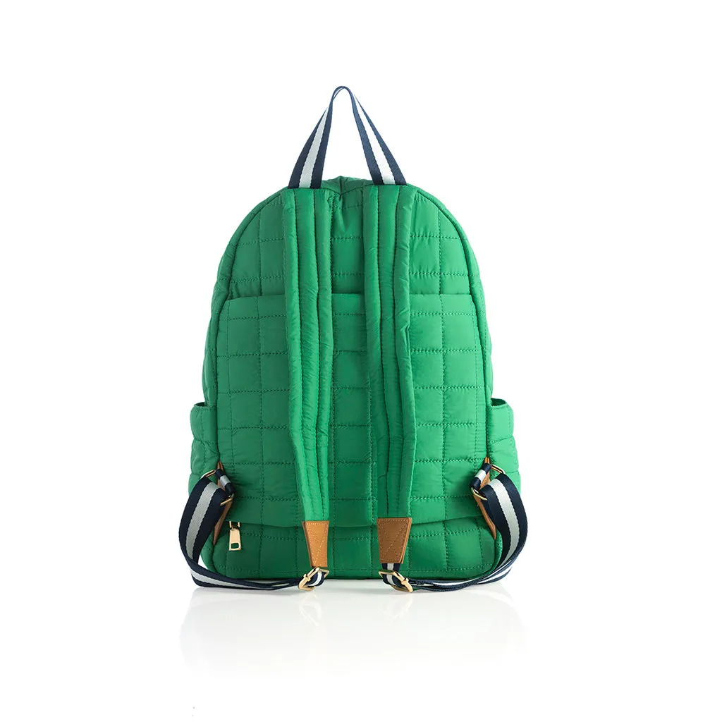 Shiraleah Ezra Quilted Nylon Backpack, Green