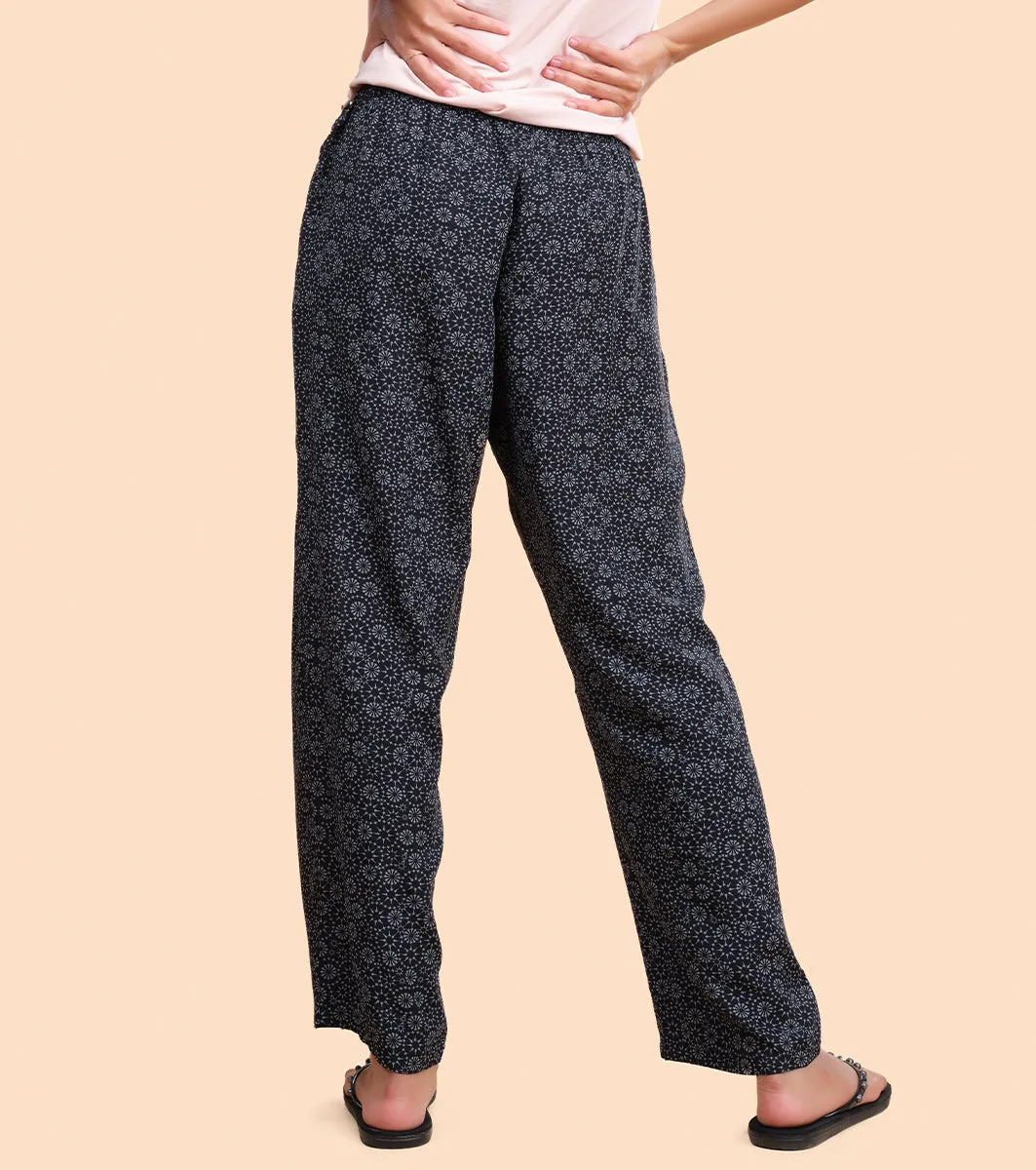 Slounge Pant | Modal Woven Printed Pull-On Pant