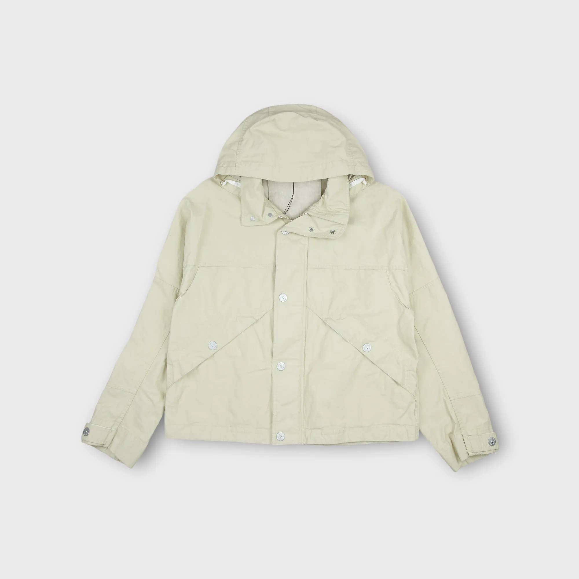 Stone Island 418X1 Raw Plated Linen Marina Jakke I Creme