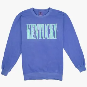 The Bluegrass State 90's Pastel Crewneck Sweatshirt (Flo Blue)