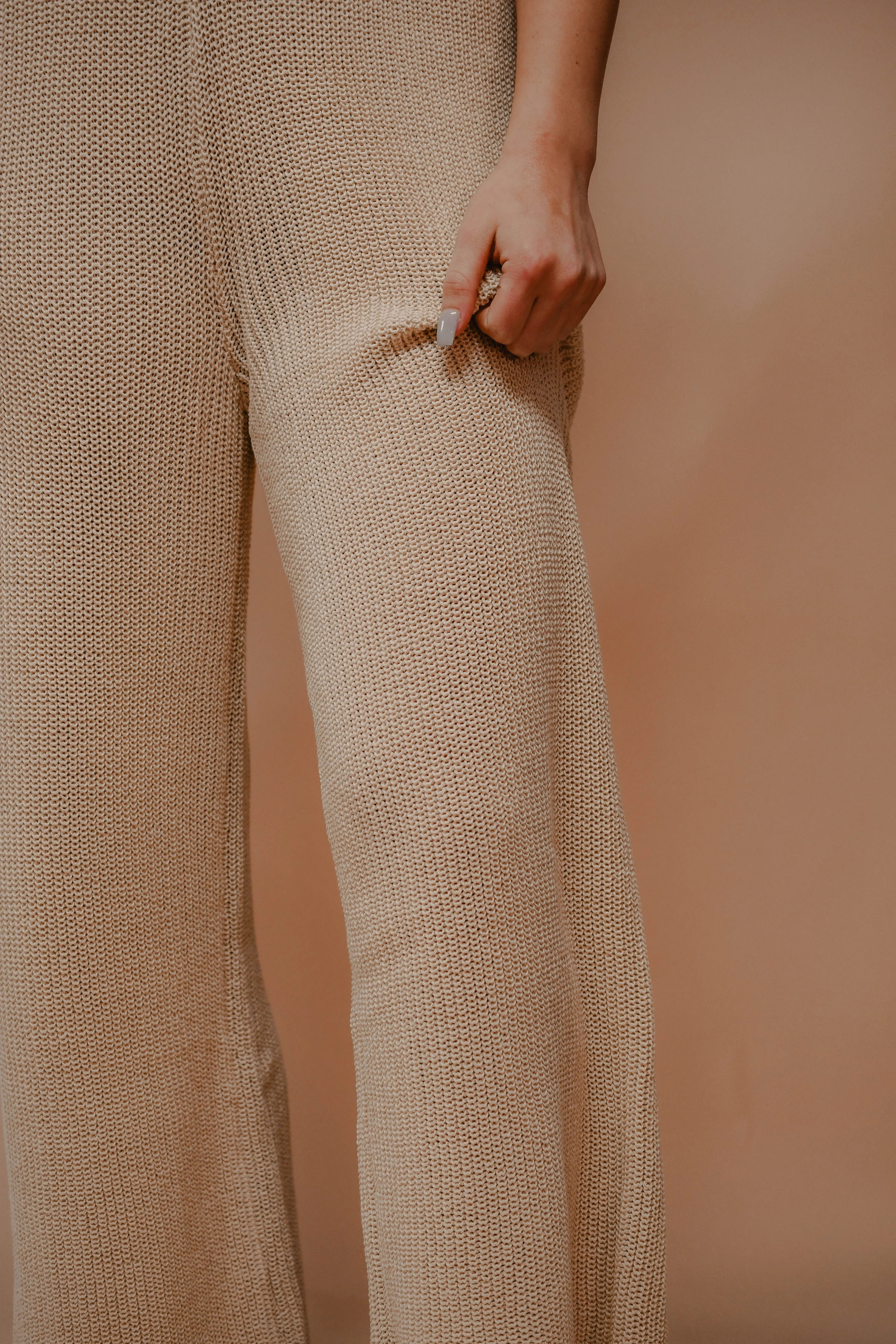 waffle sweater cropped pant