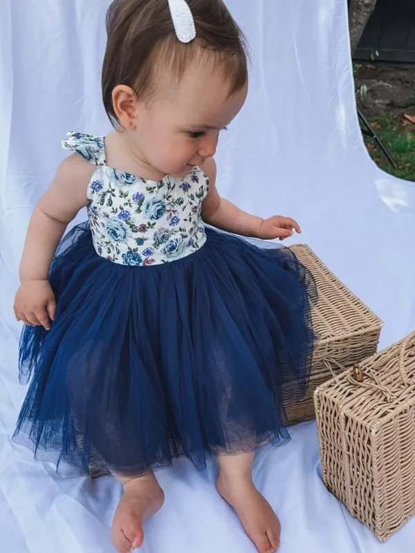 Zara Girls Tutu Dress - Navy Floral