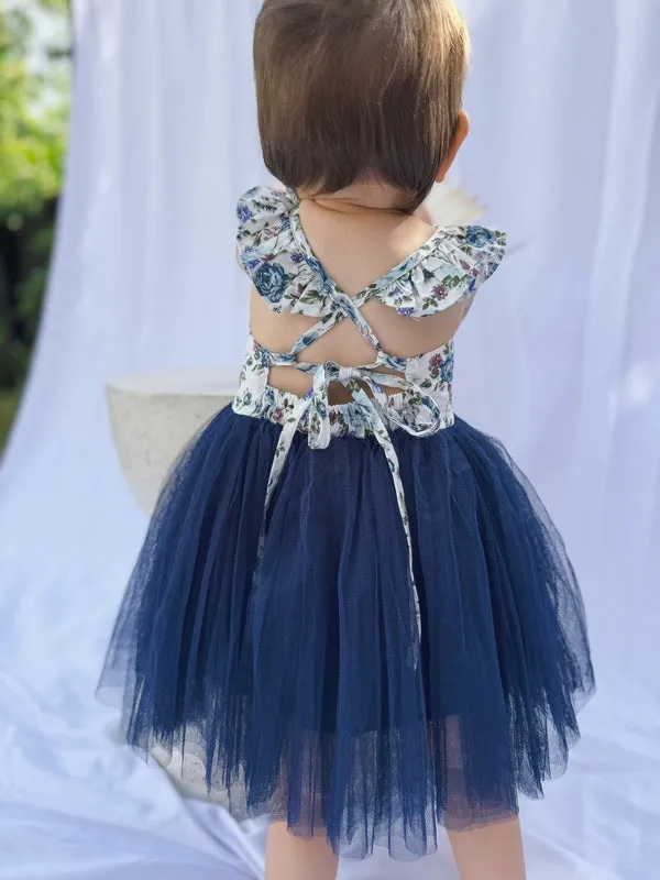 Zara Girls Tutu Dress - Navy Floral