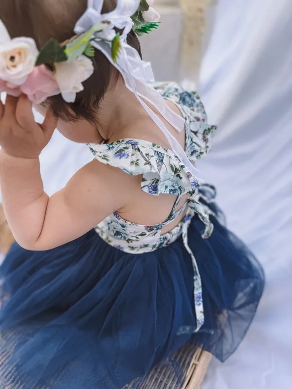 Zara Girls Tutu Dress - Navy Floral