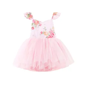 Zara Girls Tutu Dress - Pink Floral